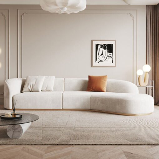 Welby Three Seater, Four Seater Curved Sofa, Velevt - Image 4