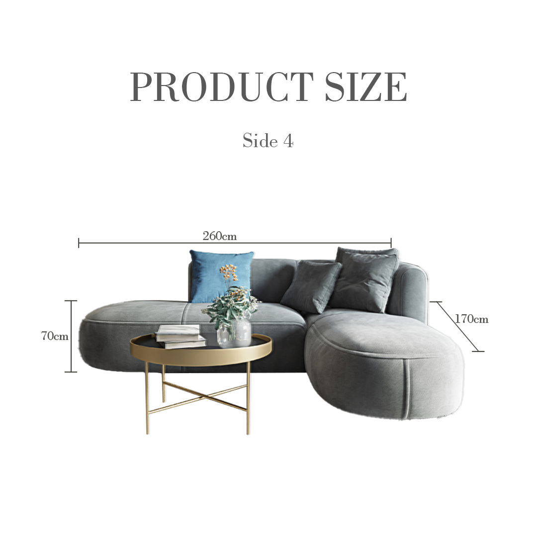 Isolde Three Seater Corner, Four Seater Corner Sofa, Grey Velvet - Image 10