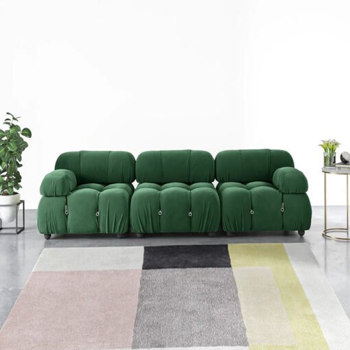 Green B&B Camaleonda Style Sofa, Two Seater, Three Seater, Two Seater Corner Sofa, Velvet